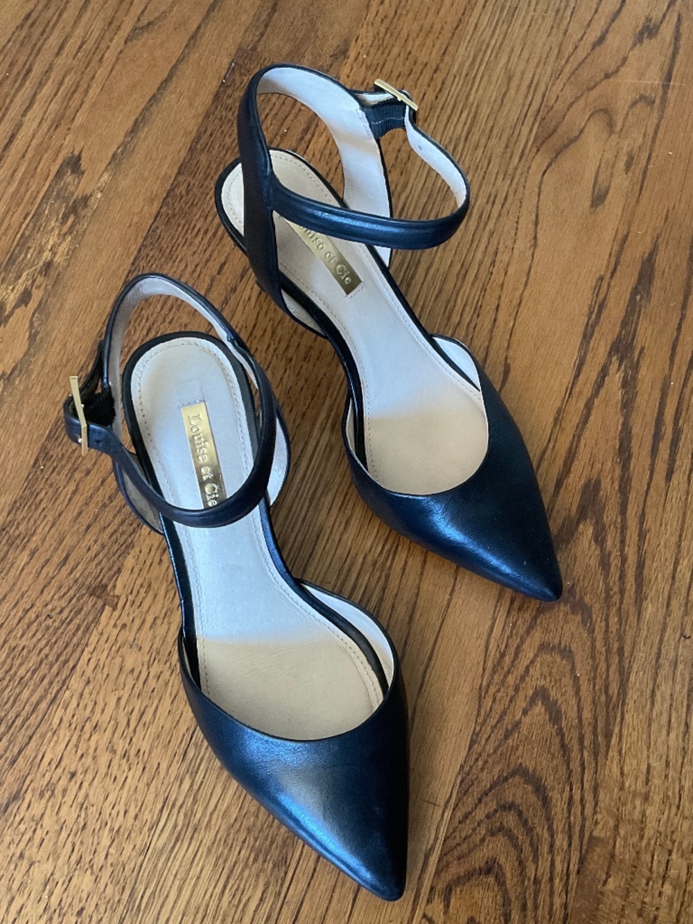 Black leather dress shoes